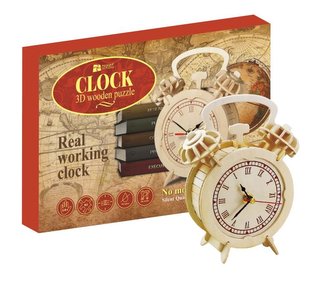 NiXiM Dřevěné 3D puzzle - Funkční hodiny