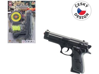 Pistolka na kartě s náhradními kuličkami