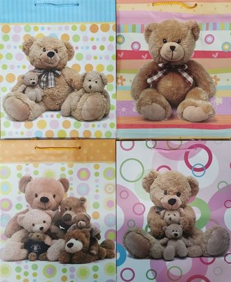 Torebka ozdobna laminowana PL-6 zestaw 53 misie