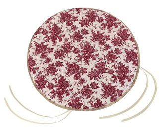 Sedák Adéla kulatý hladký - bordo květ - průměr 40 cm
