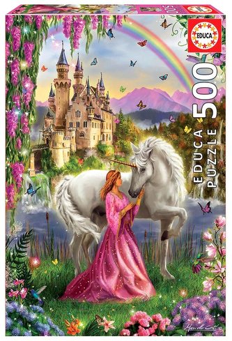 Puzzle 500 Wróżka i jednorożec G3