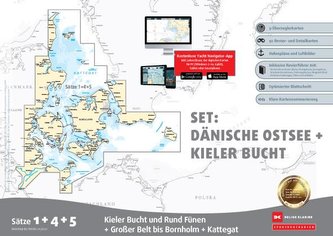 Sportbootkarten Satz 1, 4 und 5   Set: Dänische Ostsee und Kieler Bucht (Ausgabe 2021)