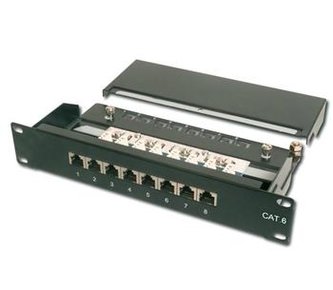 Patch panel 8 port Cat. 6 STP 1U/10\"