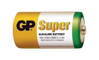 Baterie C (R14) alkalická GP Super Alkaline.