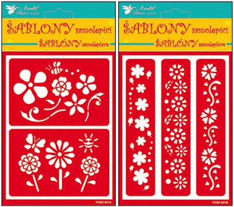 Šablony květinkové samolepicí 20 x 11,5 cm