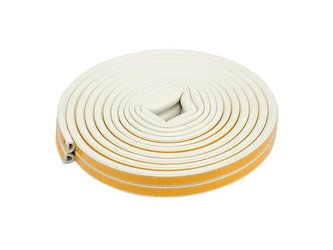 Těsnění do oken a dveří samolepící 9x7,4mm TYP D bílé 6m