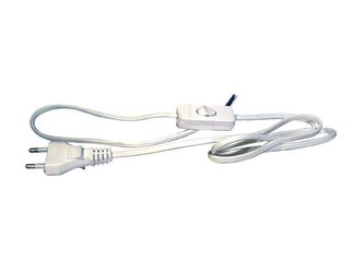 Flexo šňůra PVC 2x0,75mm 3m bílá s vypínačem