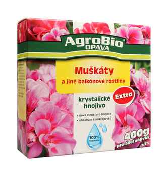 Hnojivo krystalické AgroBio KH Extra Muškáty 400g