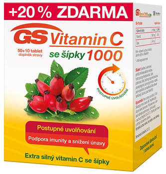 GreenSwan GS Vitamin C1000 + šípky 50 + 10 tablet