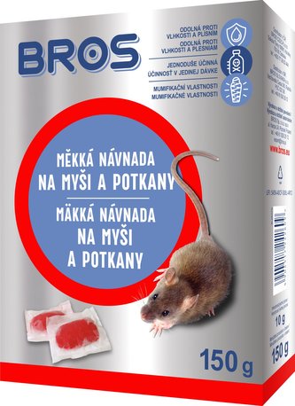 Měkká návnada na myši a potkany BROS 150g