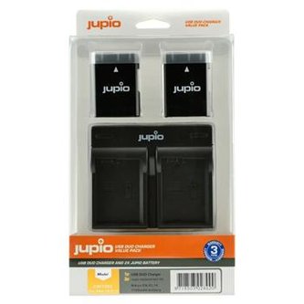 Set Jupio 2x EN-EL14(A) 1100mAh + USB duální nabíječka Set Jupio 2x EN-EL14(A) 1100mAh + USB duální nabíječka