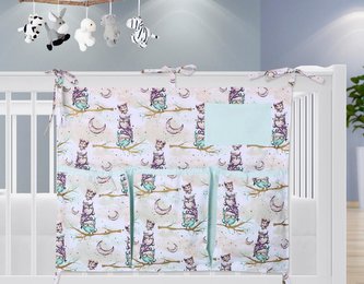 Kapsář na dětskou postýlku - sovička na větvi - 65x55 cm