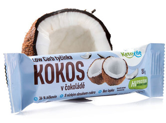 KetoLife Low Carb tyčinka - Kokos v čokoládě 55 g