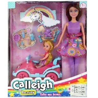 Lalka z laleczką w autku 29cm