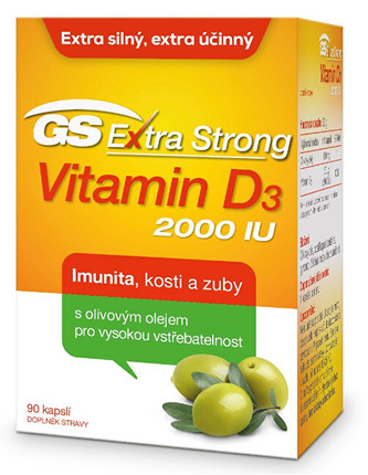 GreenSwan GS Extra Strong Vitamin D3 2000 IU 90 kapslí