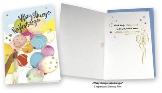 Karnet MP-0028 Wszystkiego najlepszego, balony