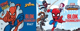 Blok techniczny A4/10K biały Spider Man