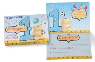 Zaproszenie ZZ-037 Roczek chłopiec (5 szt.)