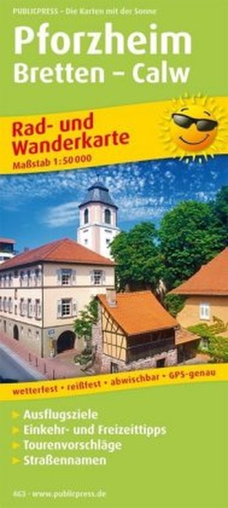 PublicPress Rad- und Wanderkarte Pforzheim - Bretten - Calw