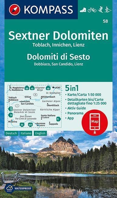 Kompass Wanderkarte Sextner Dolomiten Dolomit Di Sesto Toblach Dobbiaco Innichen San 9192