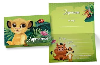 Zaproszenie ZD-012 Król Lew (5 szt.)