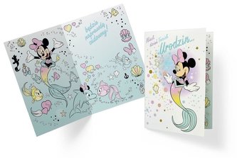 Karnet B6 DS-019 Urodziny Myszka Minnie syrenka