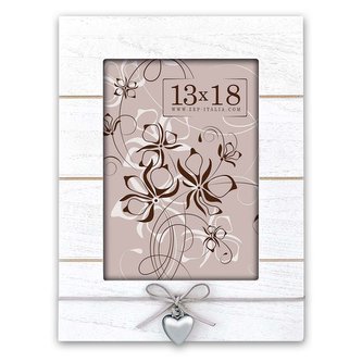 Fotorámeček bílý s dekorací srdce