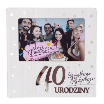 Ramka Moments RM-019 Urodziny 40 biała