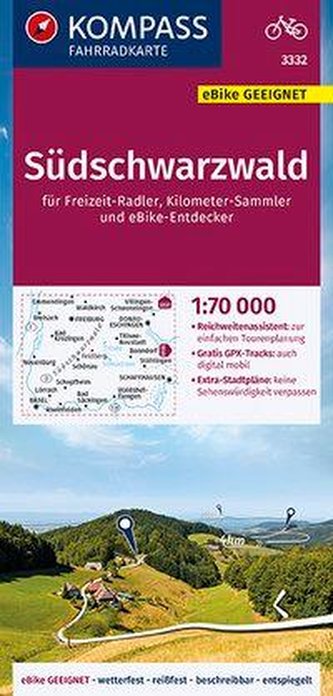 KOMPASS Fahrradkarte Südschwarzwald 1:70.000, FK 3332