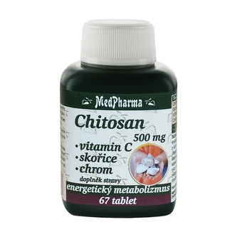 MedPharma Chitosan 500 mg + vitamin C, skořice, chrom - 67 tablet
