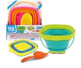Składane wiaderko silikonowe z łopatką mix Edu&Fun;