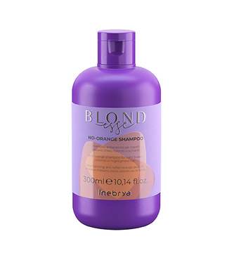 Inebrya BLONDESSE No-Orange šampon proti oranžovým odleskům na světle kaštanové, barvené nebo zesvětlené vlasy 300ml