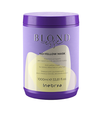 Inebrya BLONDESSE No-Yellow maska proti žlutým odleskům na blond, odbarvené nebo šedé vlasy 1000ml