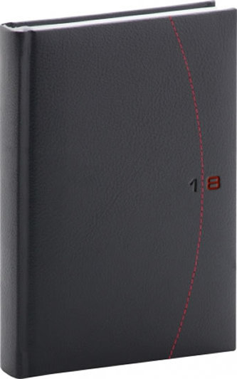 Diář 2018 - Tailor - denní, B6, černočervený, 11 x 17 cm