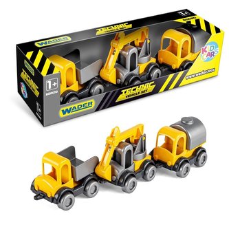 Auto stavební Kid Cars 3ks plast 10cm v krabičce 30x8x10cm 12m+ Wader