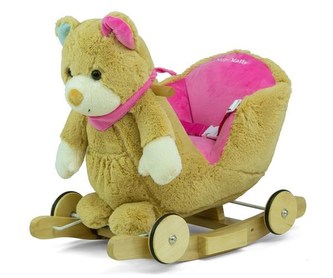 Houpací hračka s melodií a kolečky Milly Mally Polly Medvídek šedo-růžový Houpací hračka s melodií a kolečky Milly Mally Polly Medvídek šedo-růžový