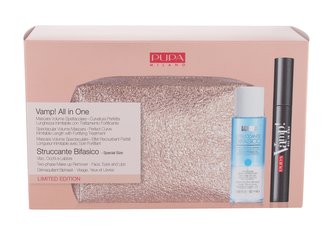Pupa Vamp! řasenka Vamp! All In One 9 ml + odličovací přípravek Struccante Bifasico Two-Phase Make-Up Remover 50 ml + kosmetická taštička