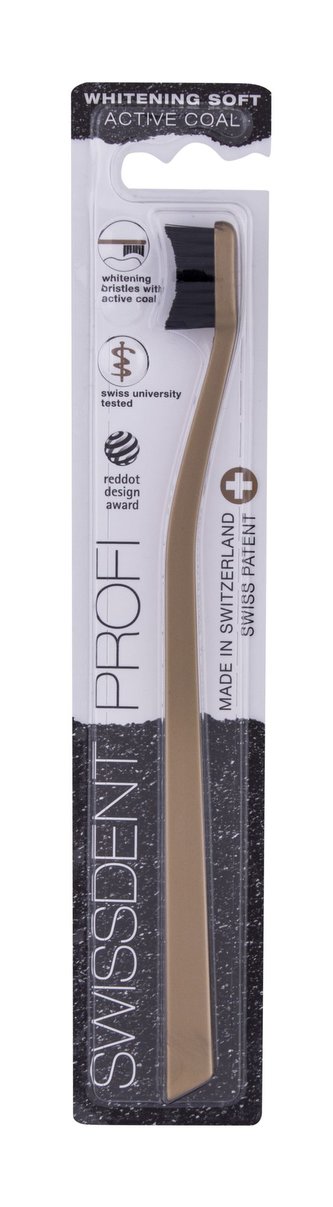 Swissdent Profi Zubní kartáček Whitening Active Coal 1 ks Gold Soft unisex
