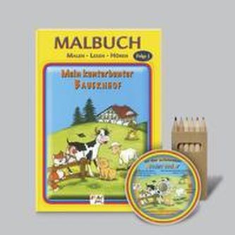 Mein kunterbunter Bauernhof - Malen-Lesen-Hören (Malbuch-Set)