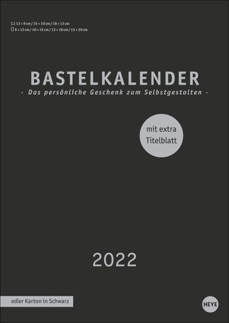 Bastelkalender 2022 schwarz A4