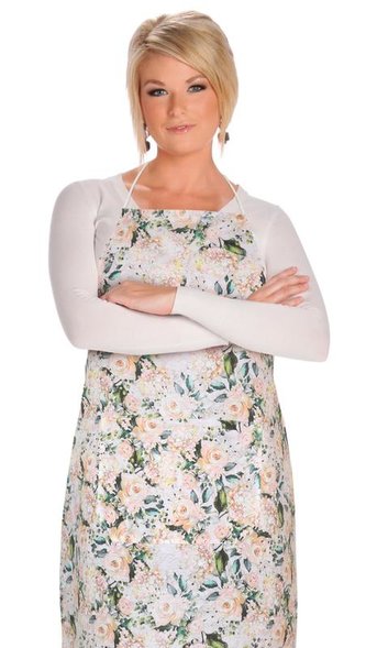 Kuchyňská zástěra EMA - vanilková růže - zástěra 67x84 cm