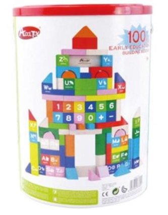 Klocki drewniane edukacyjne 100 el. Klocki drewniane edukacyjne 100 el.