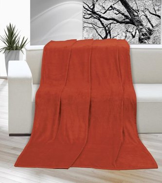 Přikrývka Korall micro jednolůžko - terra - 150x200 cm