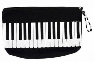 Piórnik kosmetyczka czarny z klawiaturą