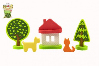 Vodolepky Pěnové dílky Chaloupka u lesa 10ks v balení 14x19cm