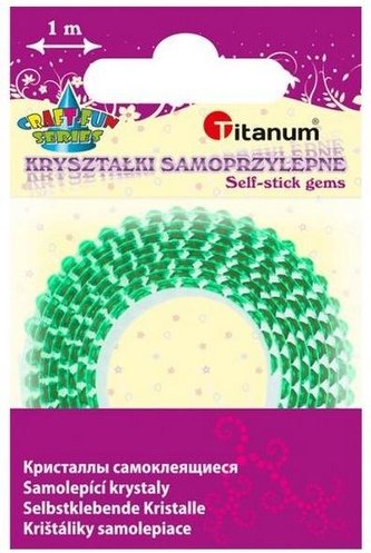 Taśma z kryształkami samoprzylepna 12mmx1m zielona