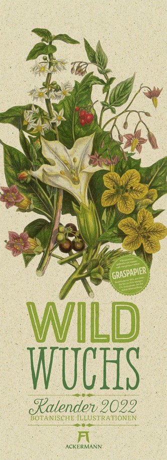 Wildwuchs - Botanische Illustrationen - Graspapier-Kalender 2022