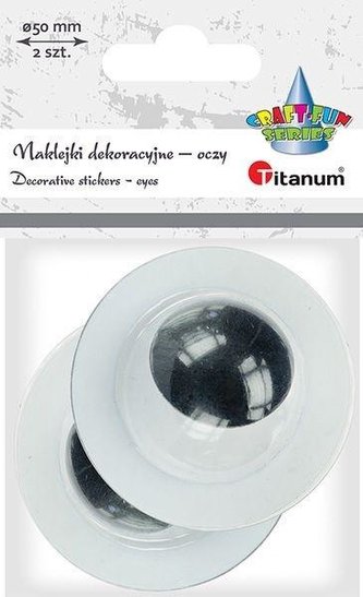 Oczy samoprzylepne bez rzęs 50 mm okrągłe 2szt