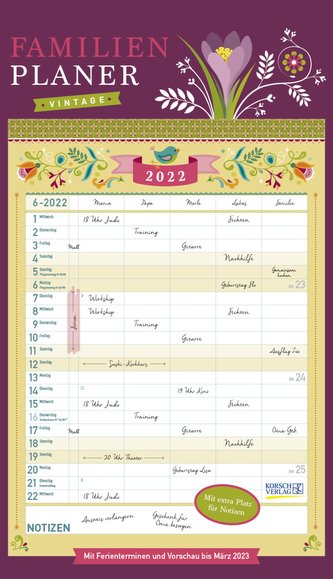 Familienplaner Vintage 2022