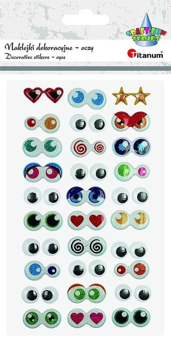 Naklejki wypukłe miękkie oczy mix 30szt